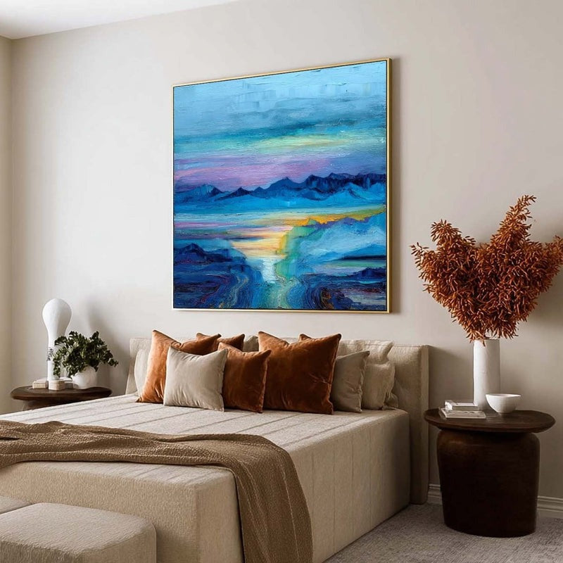 Wall Art Impressionist Mountain Sunset Landscape