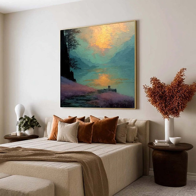 Wall Art Moon Lake Landscape Painting