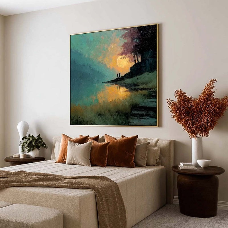 Wall Art Moon Lake Landscape Painting