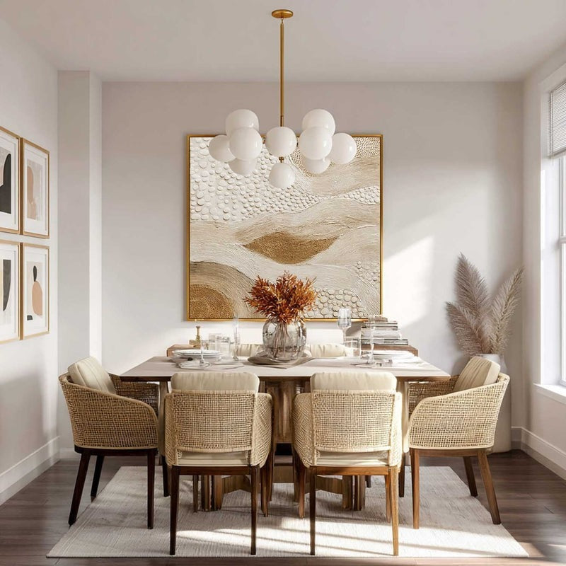 Beige Organic Abstract Textured Painting