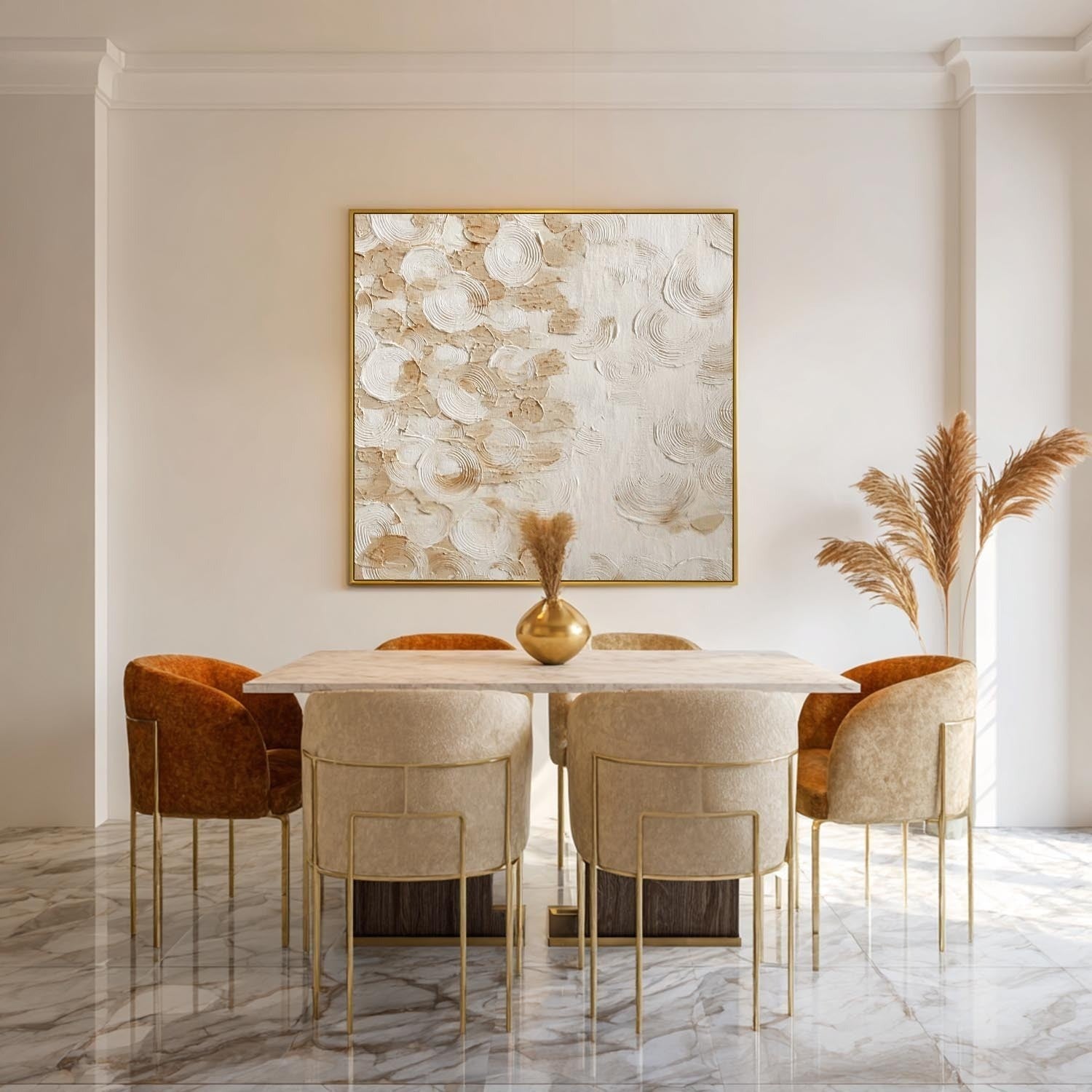 Wall Art Neutral Textured Oil Painting