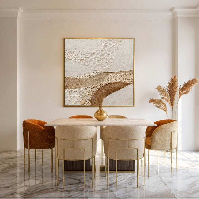 Beige Brown Organic Textured Painting