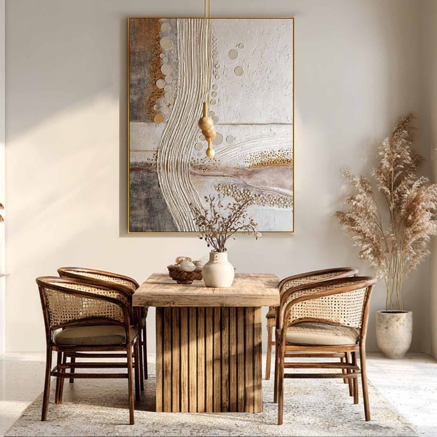 Wall Art River Stone Abstract Neutral