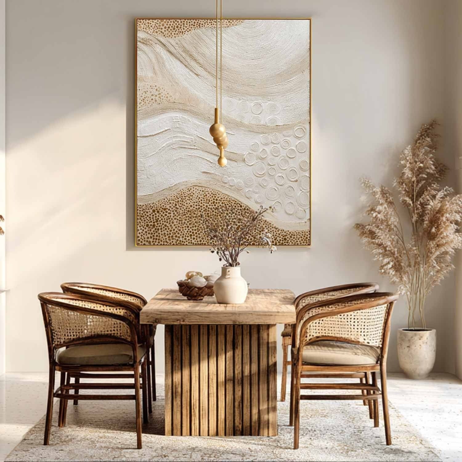 Wall Art Organic Wave Texture Bohemian Painting