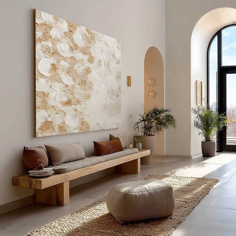 Wall Art Neutral Textured Oil Painting