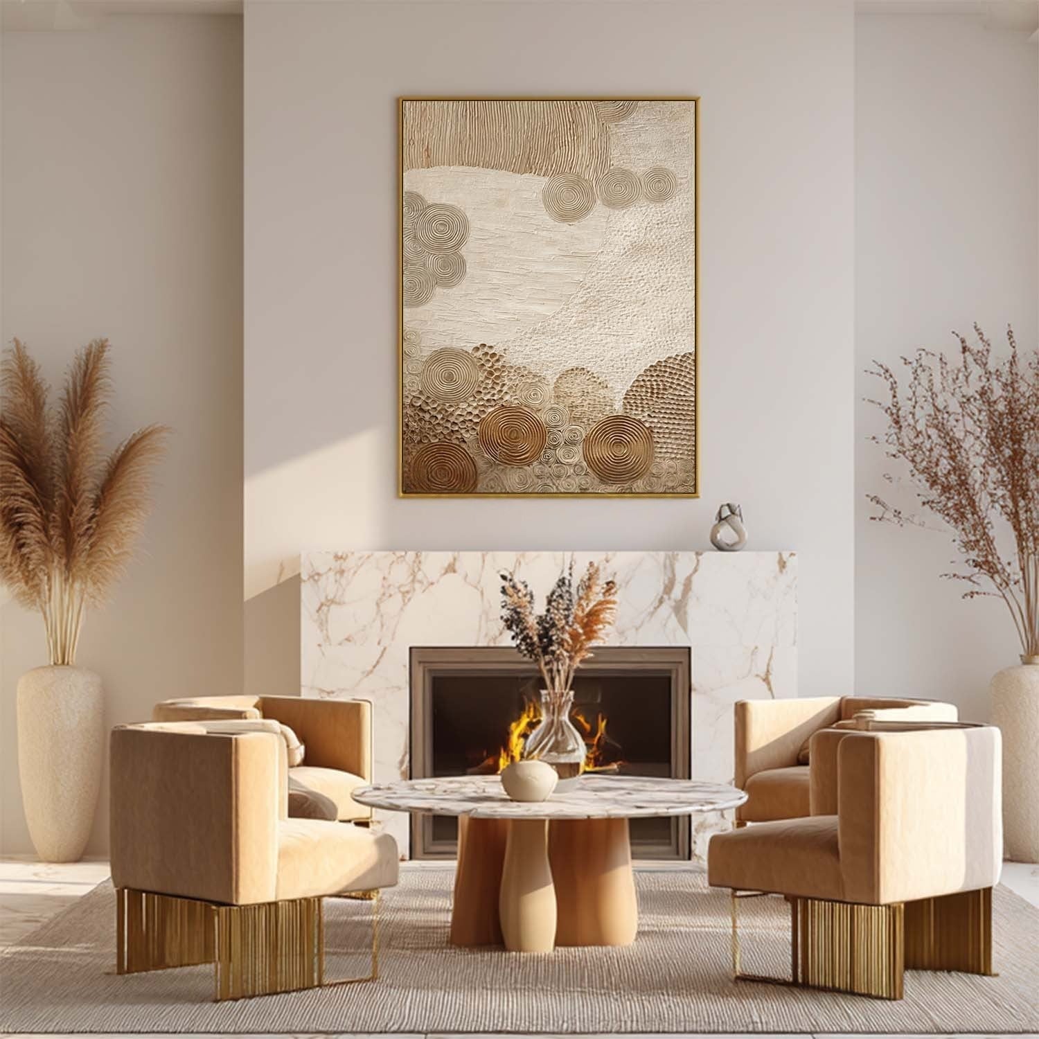 Wall Art Organic Flow Texture Bohemian Painting