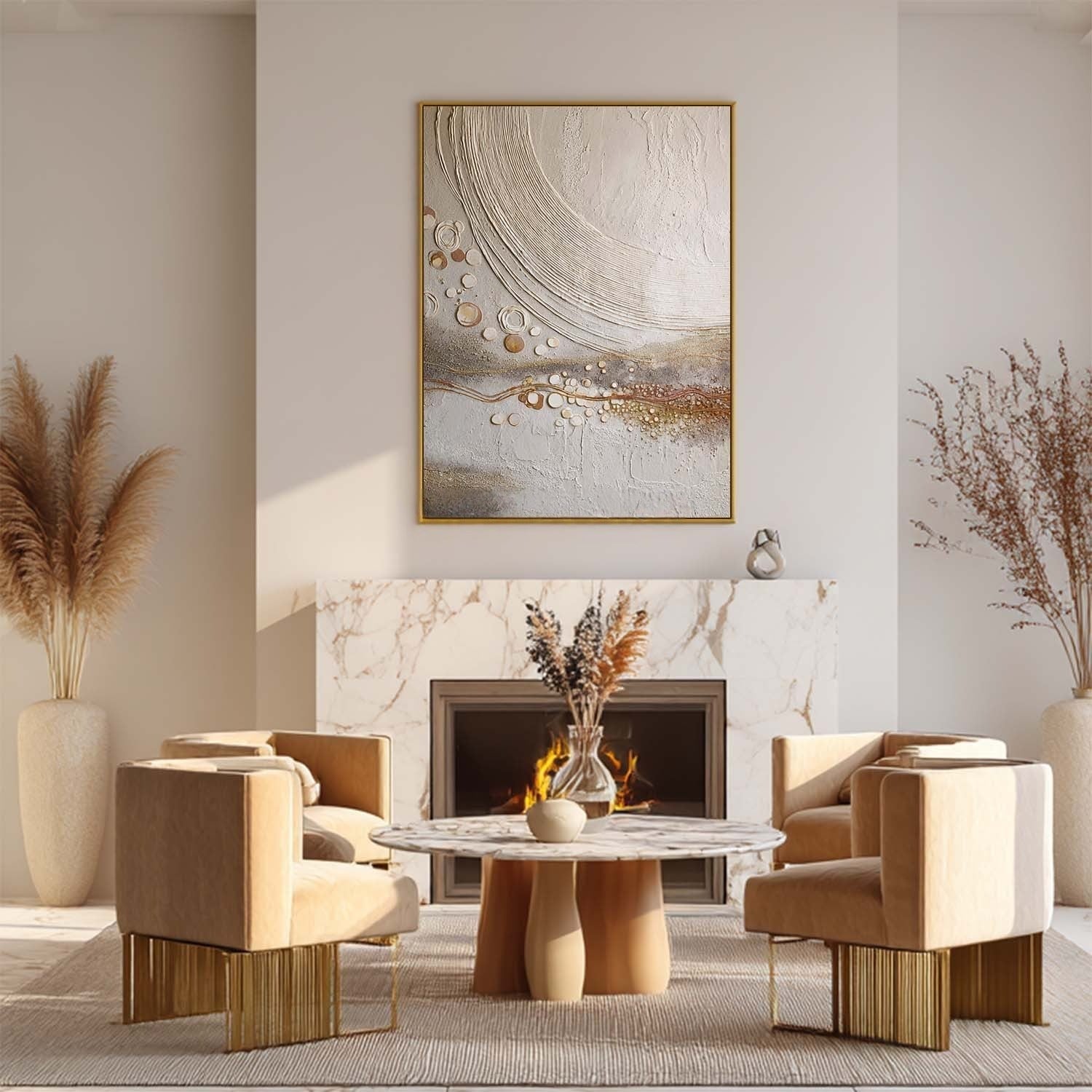 Wall Art Neutral Circle Abstract Minimalist