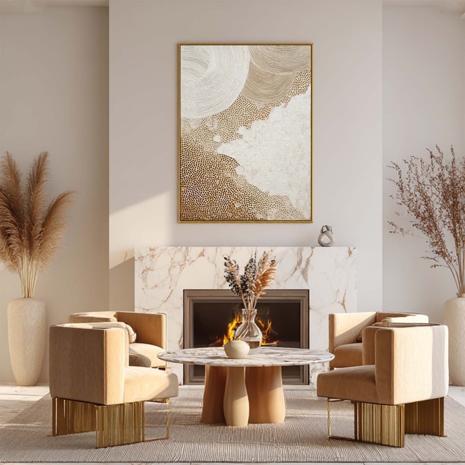 Wall Art Neutral Textured Oil Painting