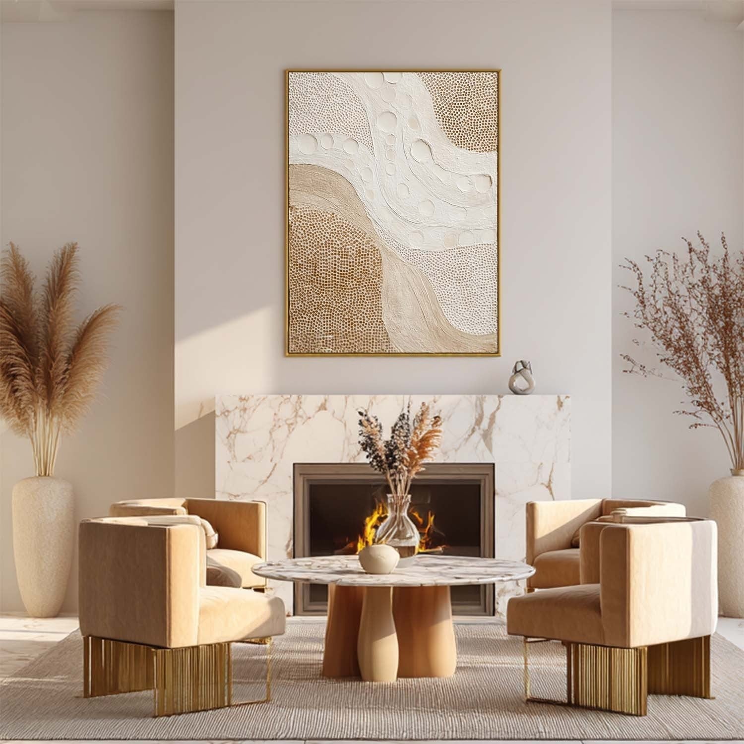 Wall Art Organic Flow Texture Bohemian Painting