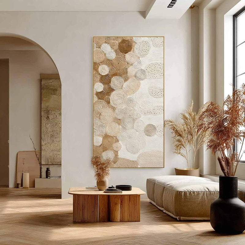 Beige Brown Organic Abstract Painting