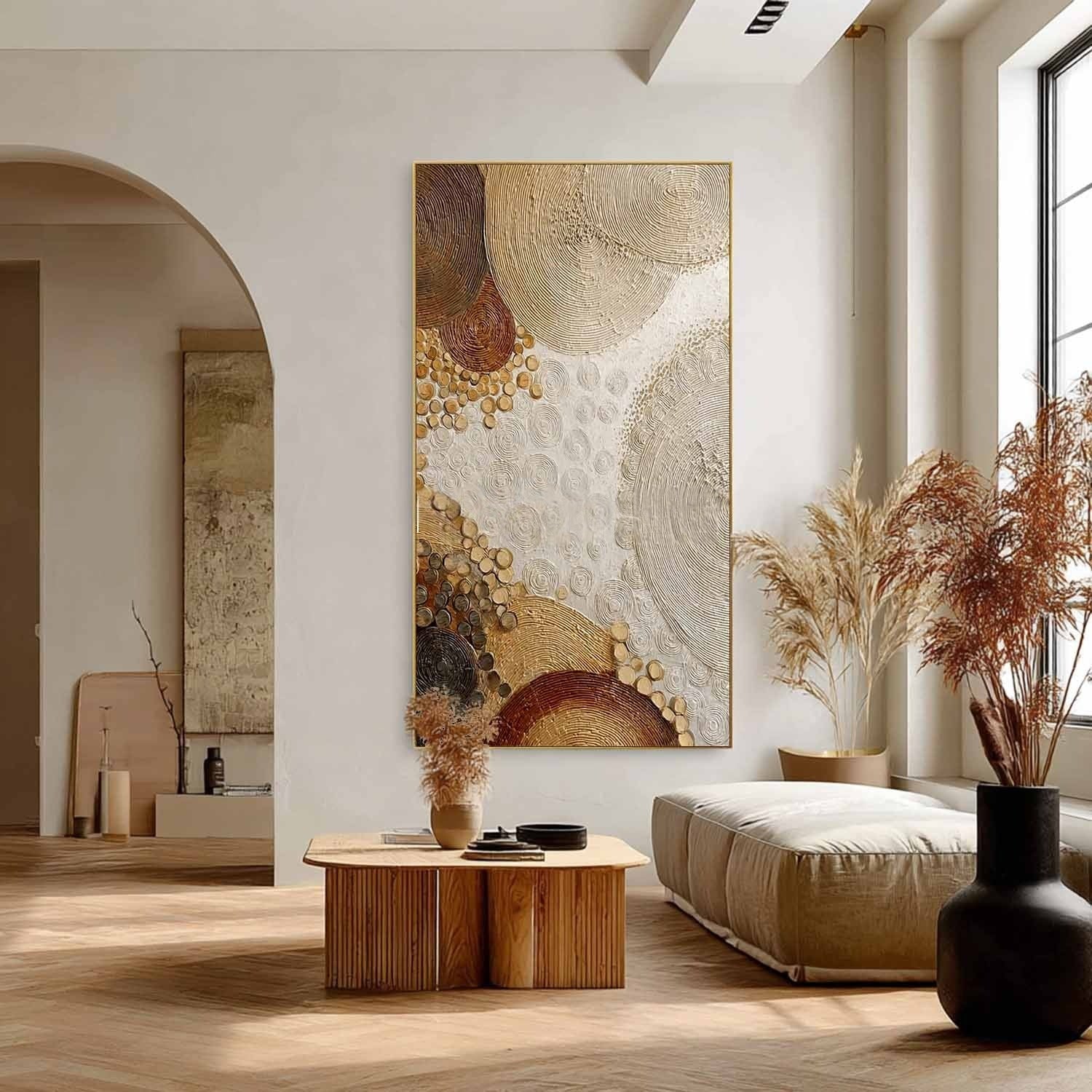 Wall Art Raised Dot Circle Texture Bohemian