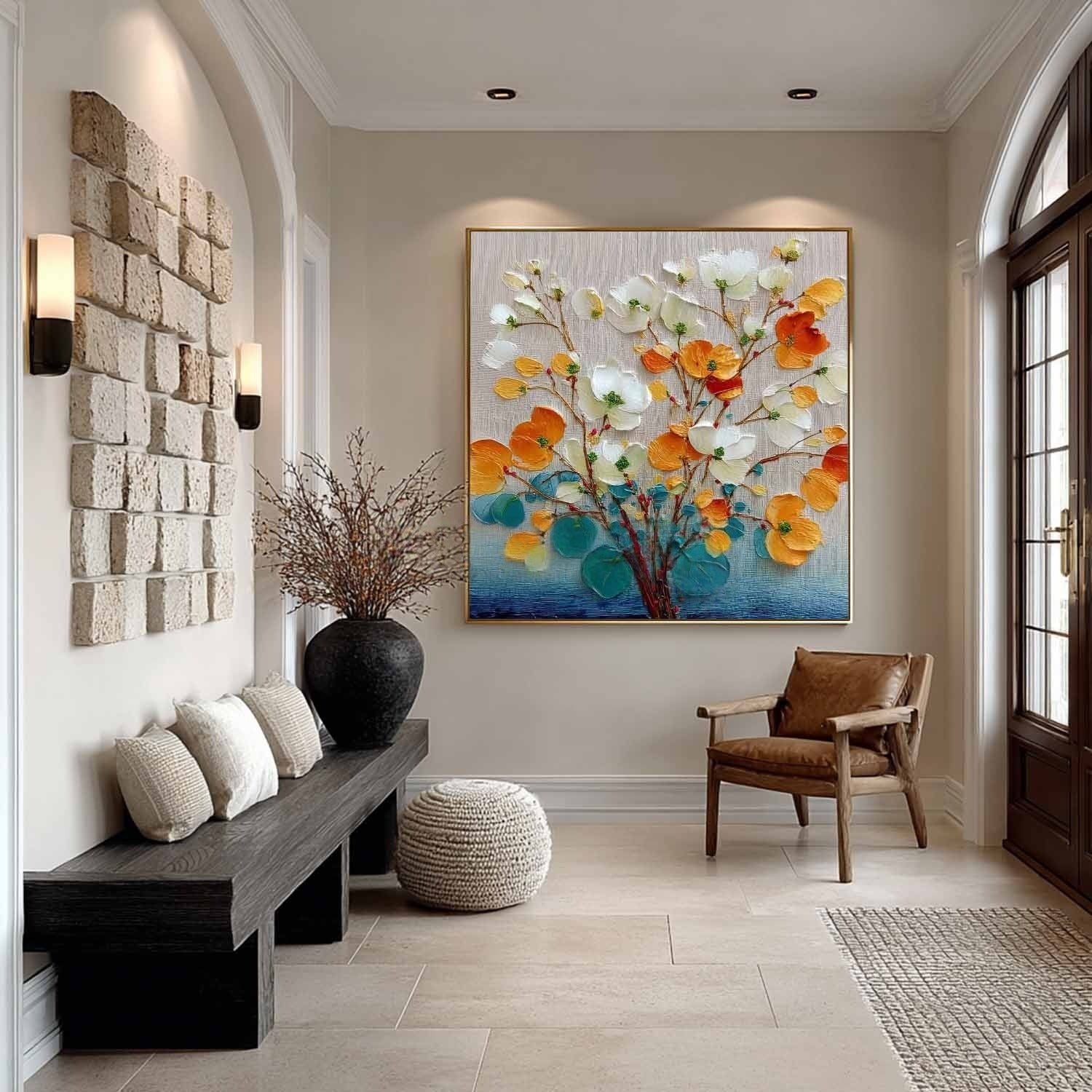 Blossom Eucalyptus 3D Impasto Painting