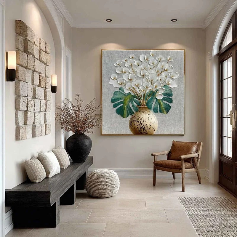 Monstera Leaves 3D Textured Painting