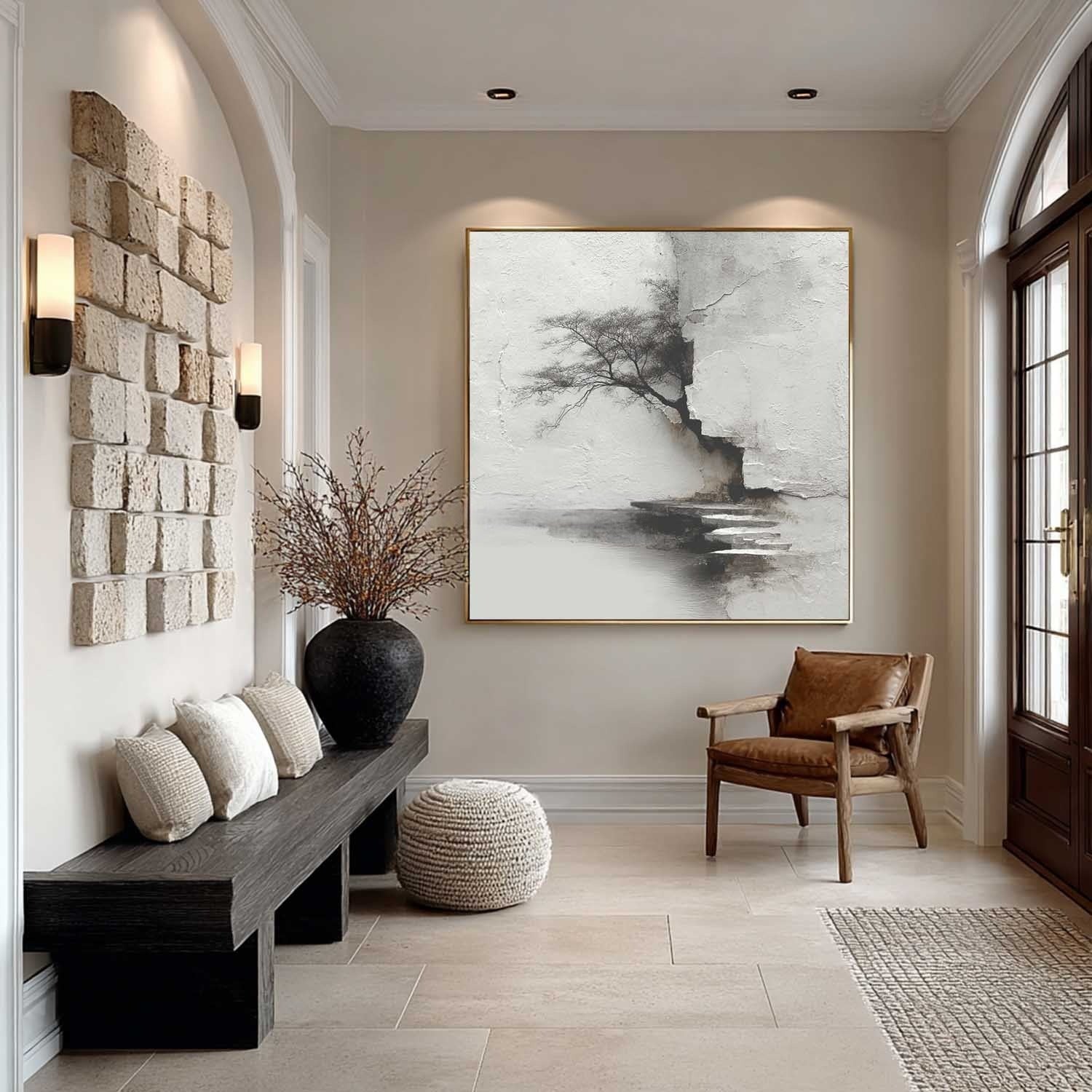 Wall Art Minimalist Textured Monochrome