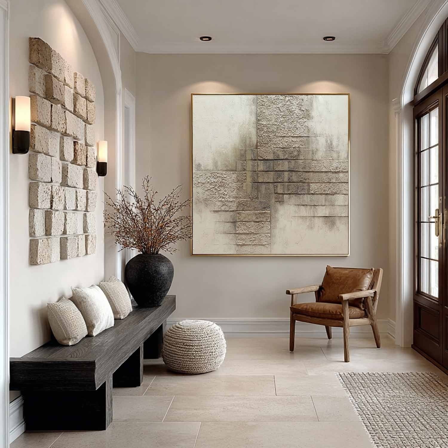 Wall Art Minimalist Brick Pattern Textured