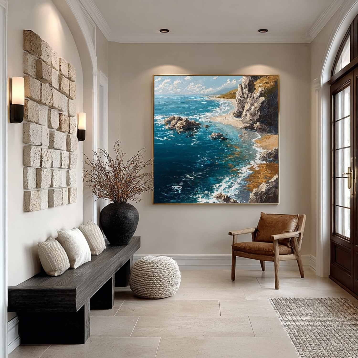 Wall Art Coastal Cliff Beach Turquoise Ocean