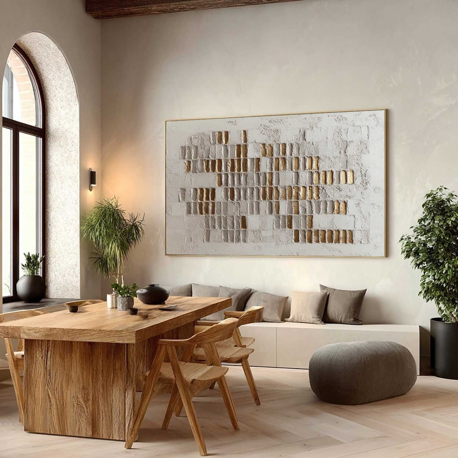 Wall Art Horizontal 3D Impasto Gold