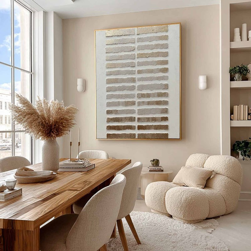 Wall Art Minimalist Horizontal Stripe Gold