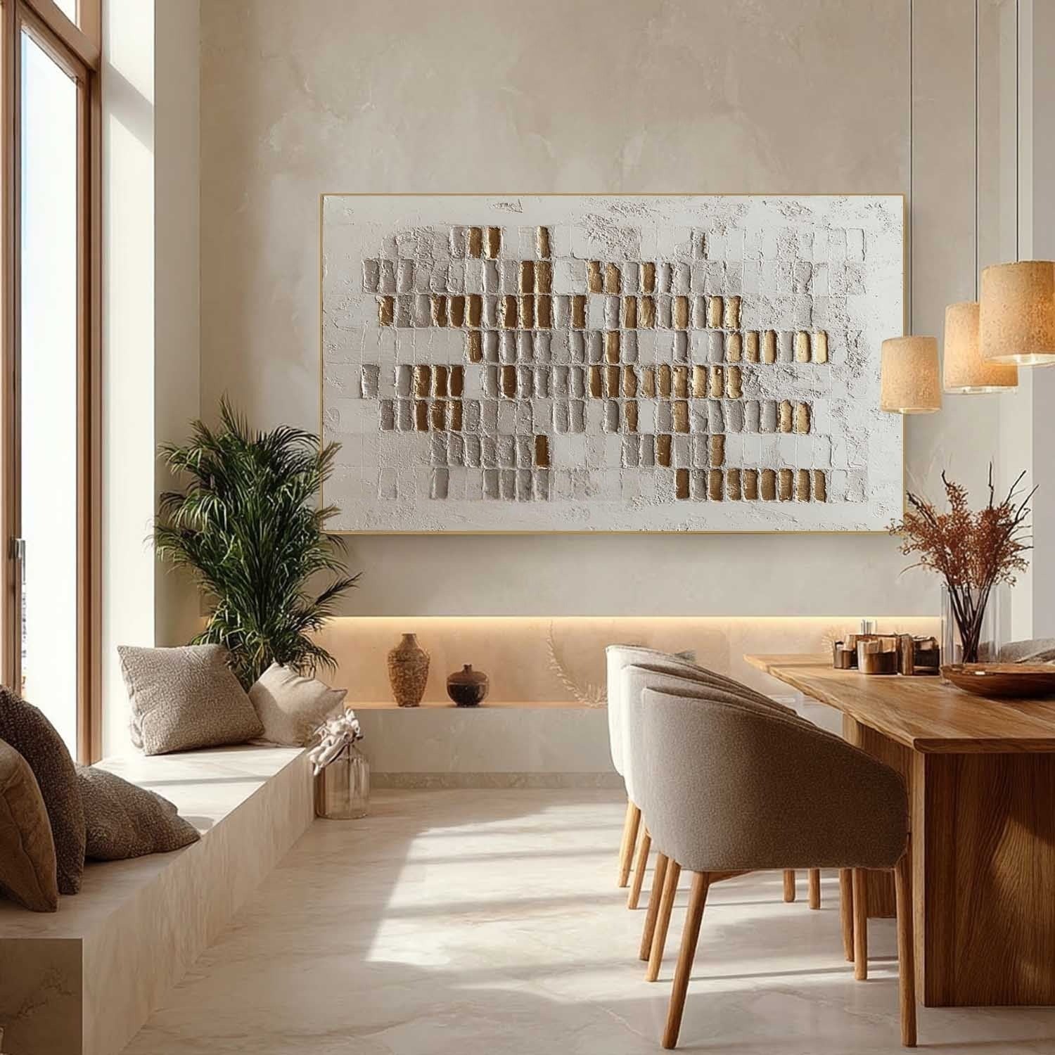 Wall Art Horizontal 3D Impasto Gold