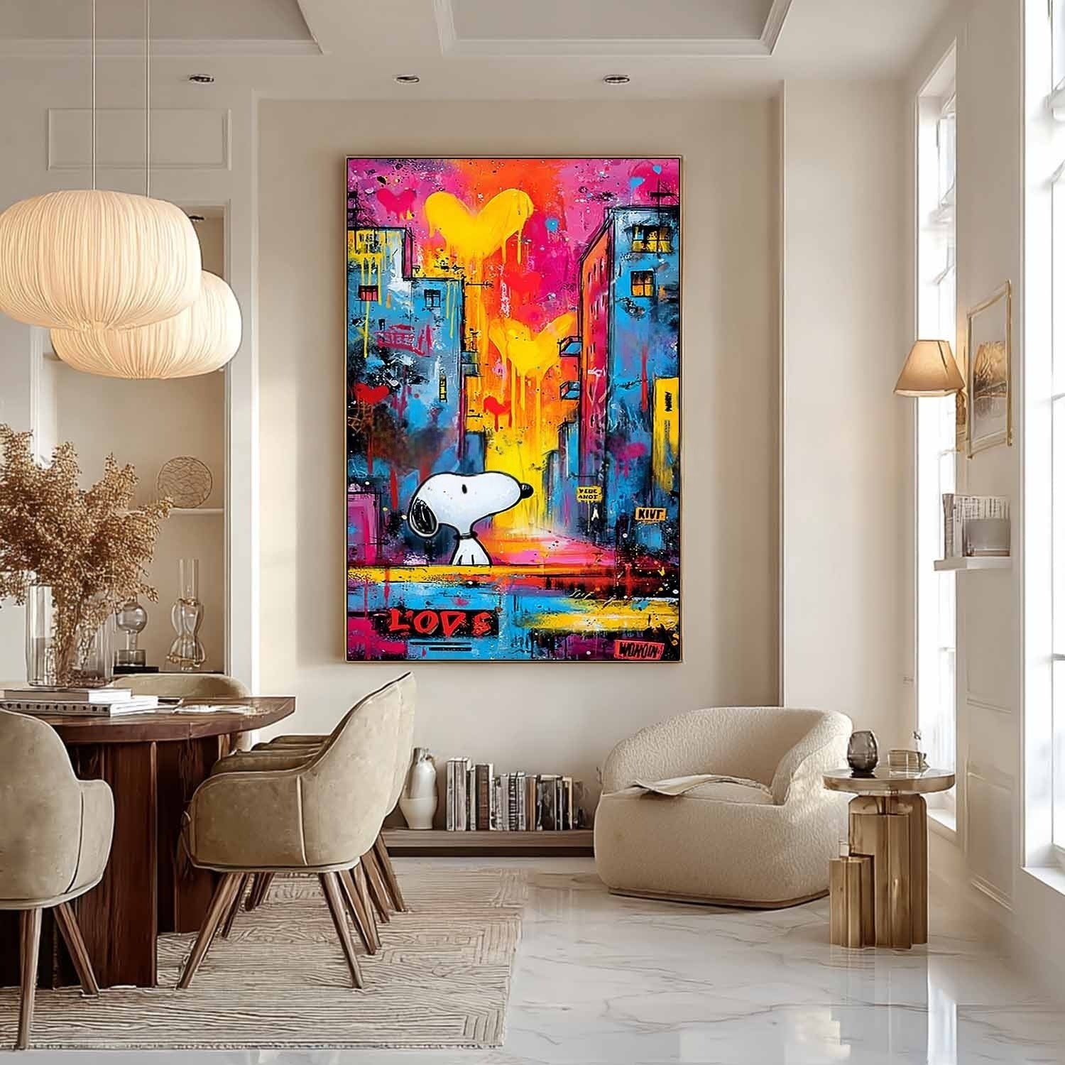 Vertical Snoopy Love Pop Art