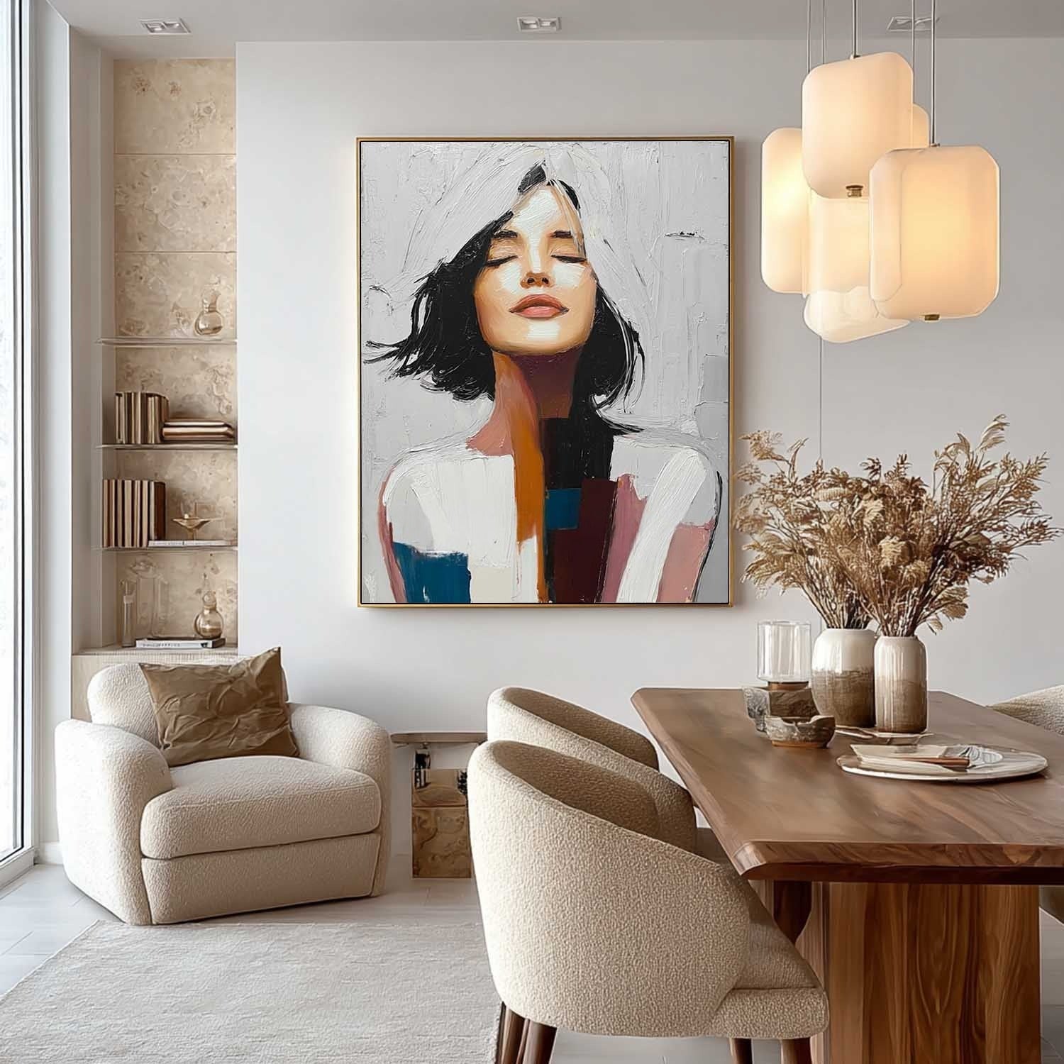Peaceful Contemplation 3D Impasto Painting