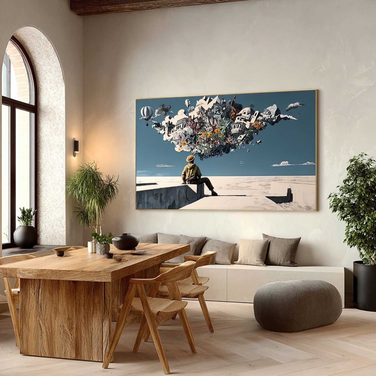 Wall Art Surreal Man Dreaming Floating