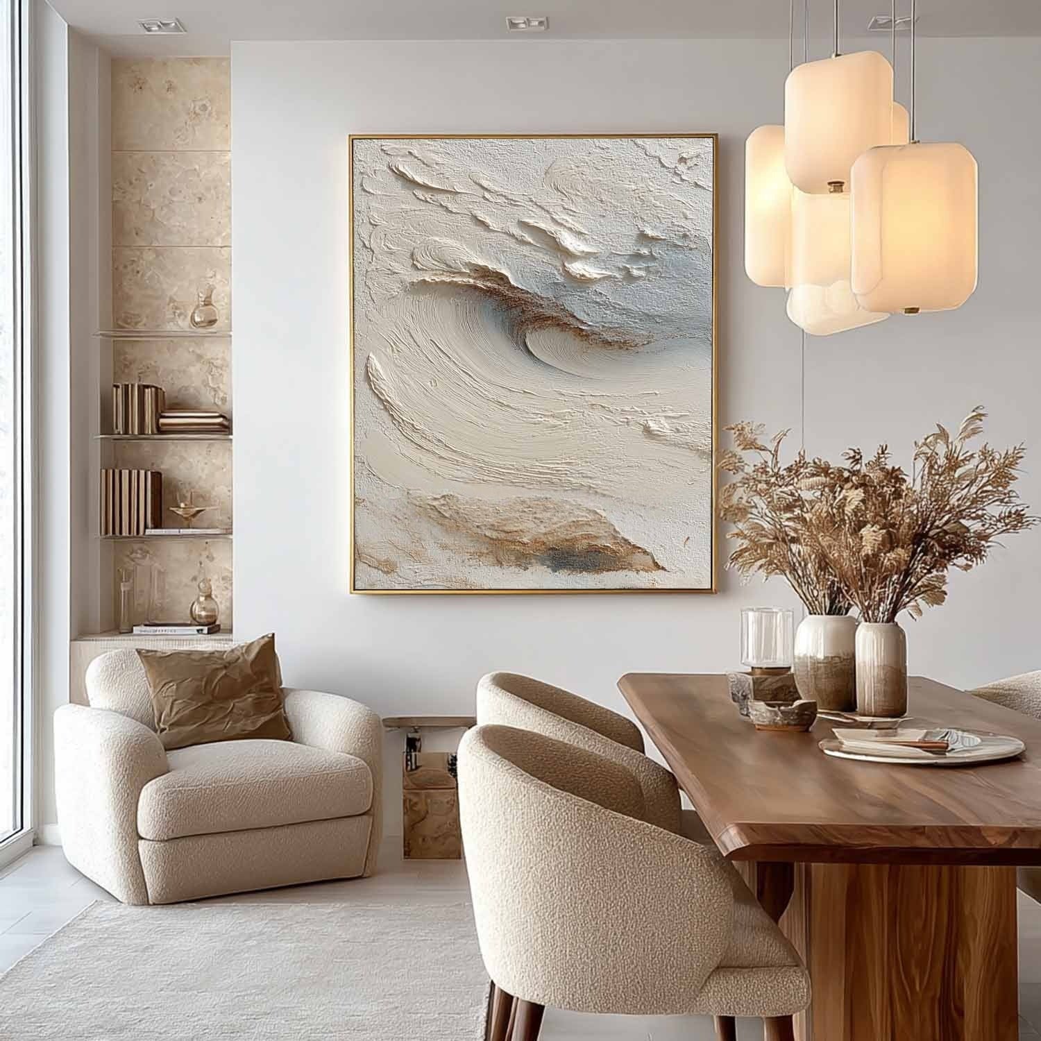 Wall Art Abstract Sand Dune Beige Textured