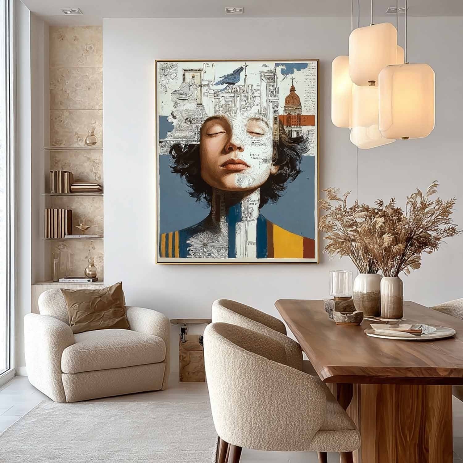 Surreal City Portrait Art Oil Painting