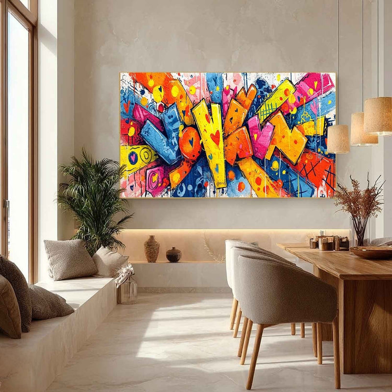 Wide Format Graffiti Pop Art Impasto Painting