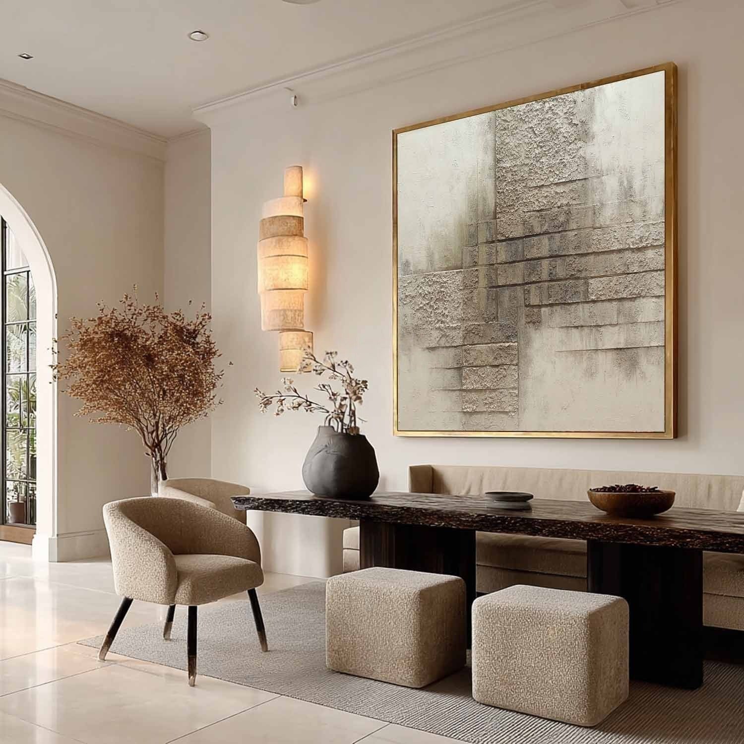 Wall Art Minimalist Brick Pattern Textured