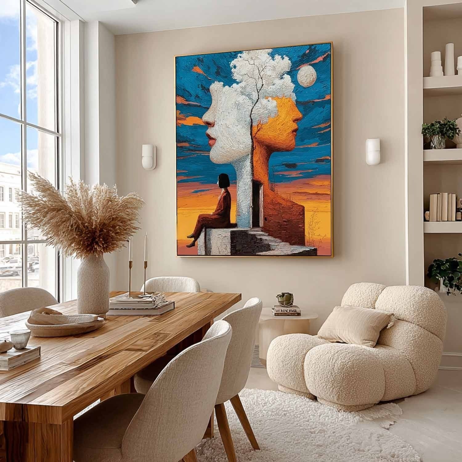 Wall Art Surreal Double Face Tree Figure