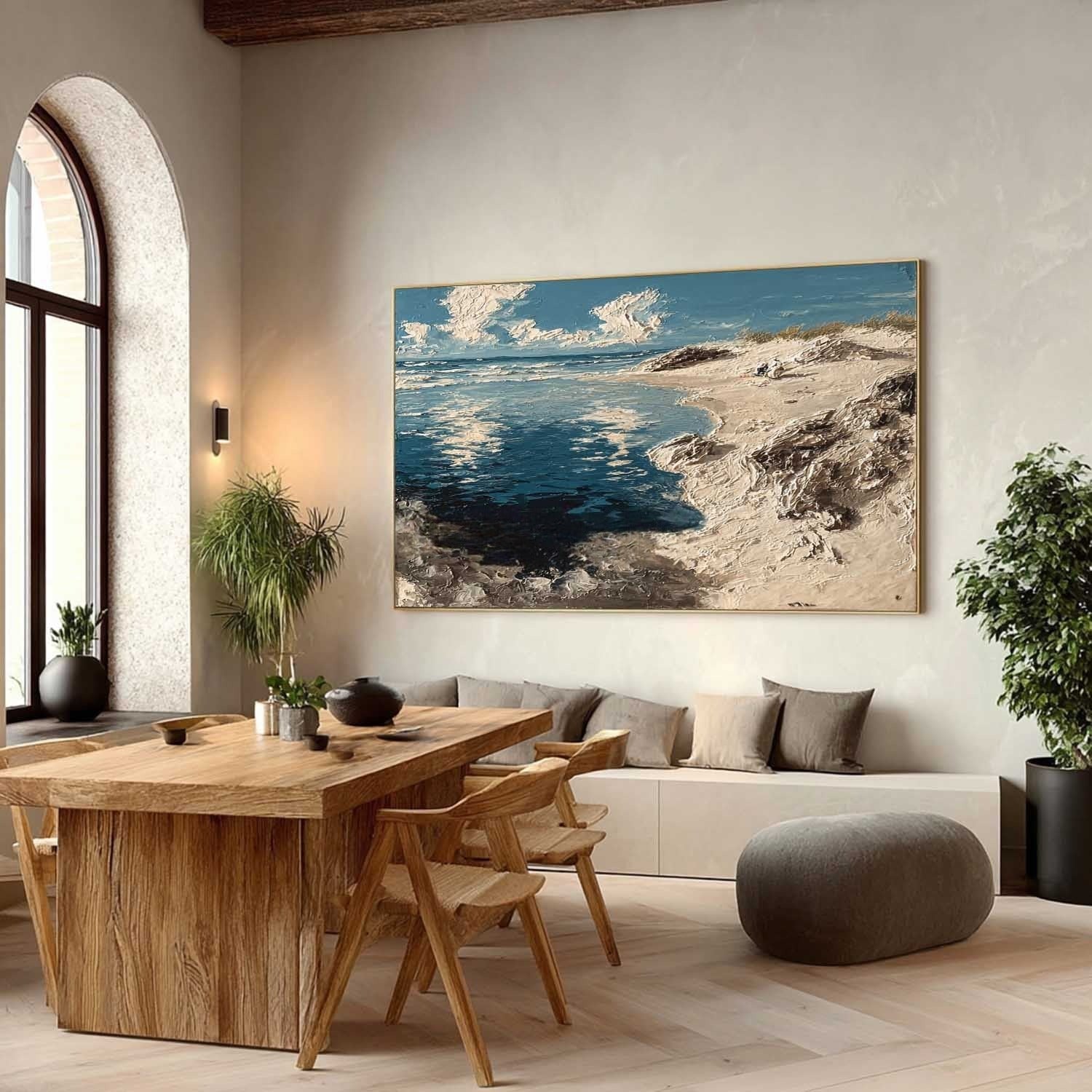 Sunny Dune Beach Impasto Painting