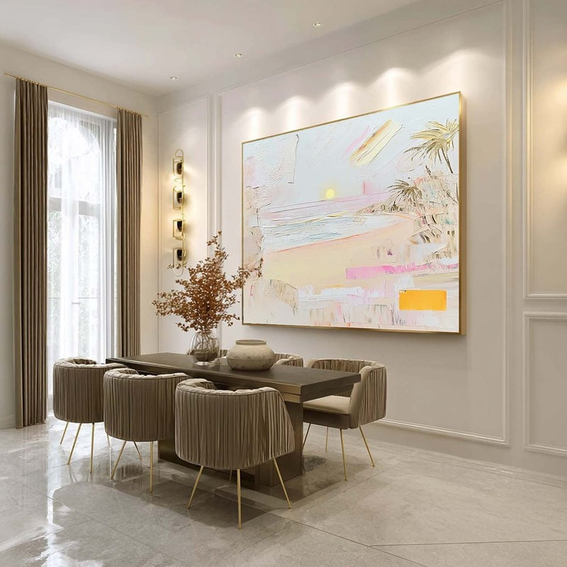 Wall Art Abstract Sunset Beach Painting