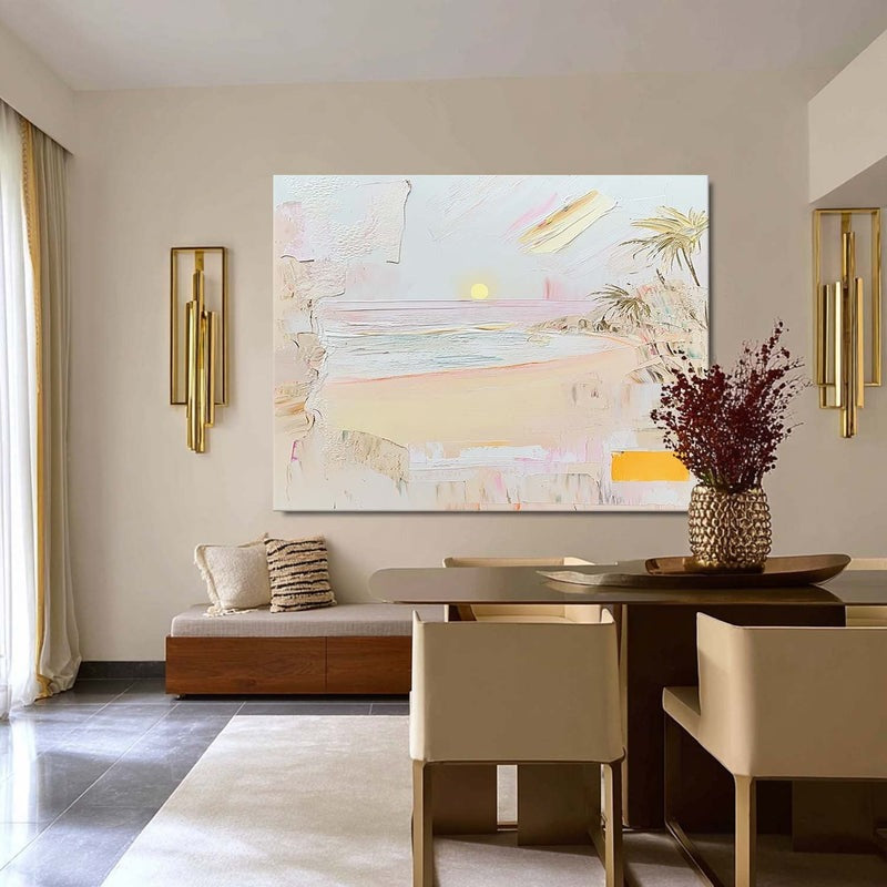 Wall Art Abstract Sunset Beach Painting