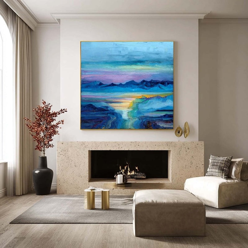 Wall Art Impressionist Mountain Sunset Landscape