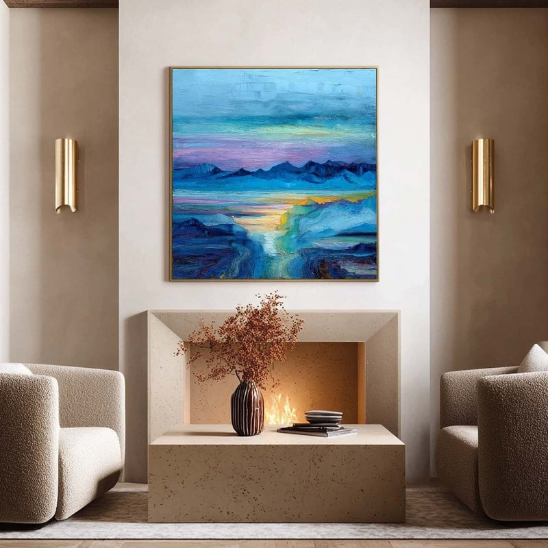Wall Art Impressionist Mountain Sunset Landscape