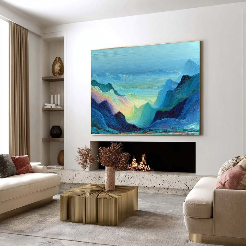 Wall Art Impressionist Rainbow Mountain