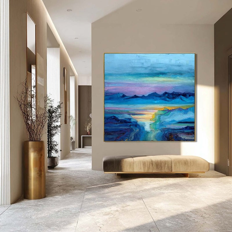 Wall Art Impressionist Mountain Sunset Landscape