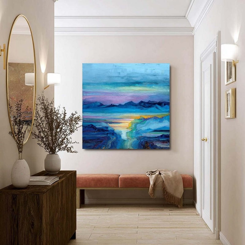 Wall Art Impressionist Mountain Sunset Landscape