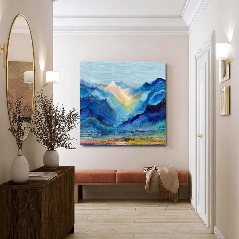 Wall Art Impressionist Abstract Sunlit Mountain