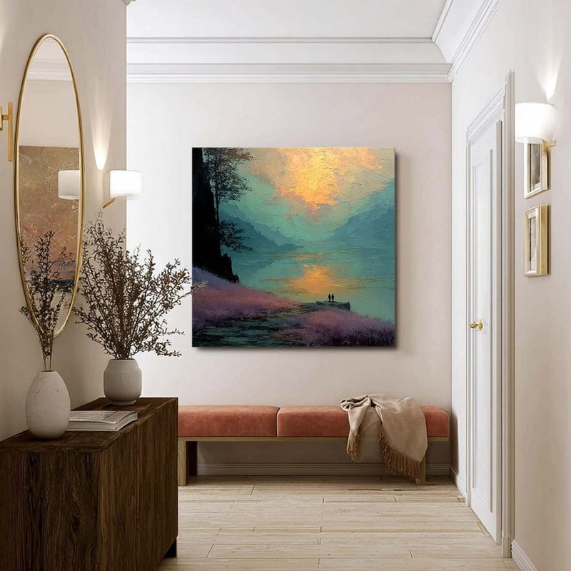 Wall Art Moon Lake Landscape Painting