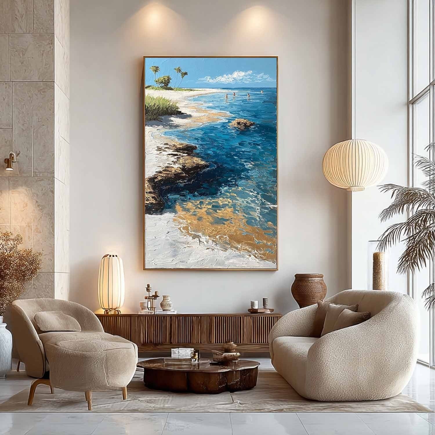 Wall Art Tropical Beach Coast Palm Trees