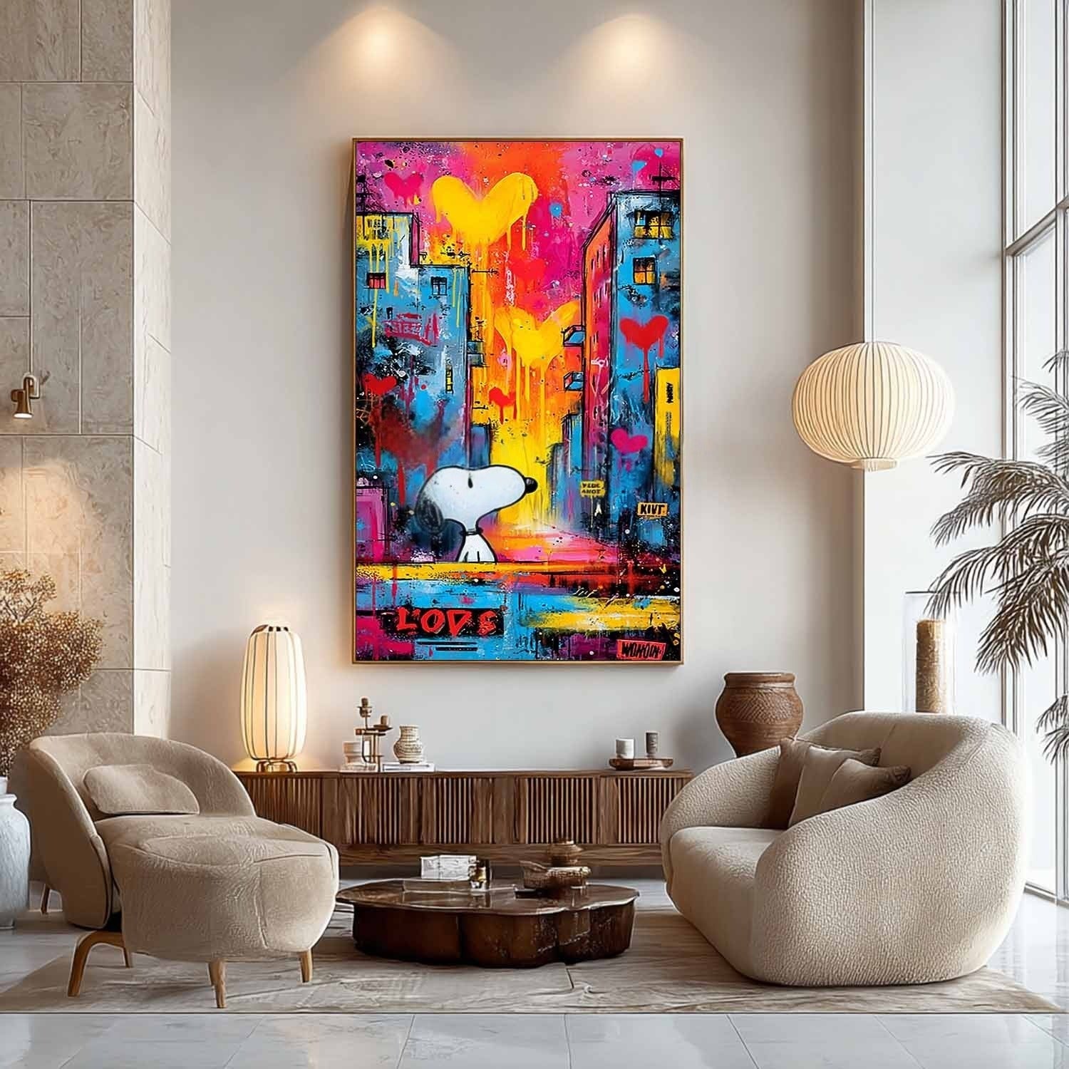 Vertical Snoopy Love Pop Art