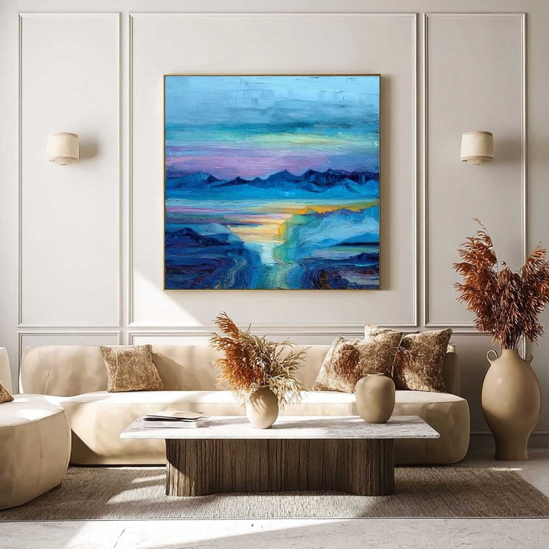 Wall Art Impressionist Mountain Sunset Landscape