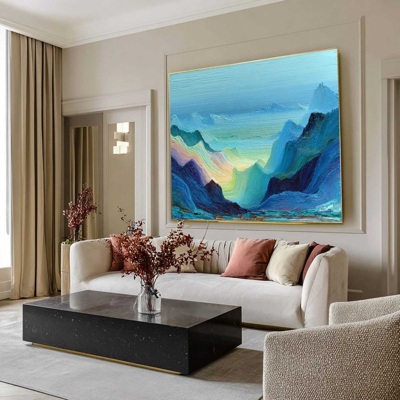 Wall Art Impressionist Rainbow Mountain
