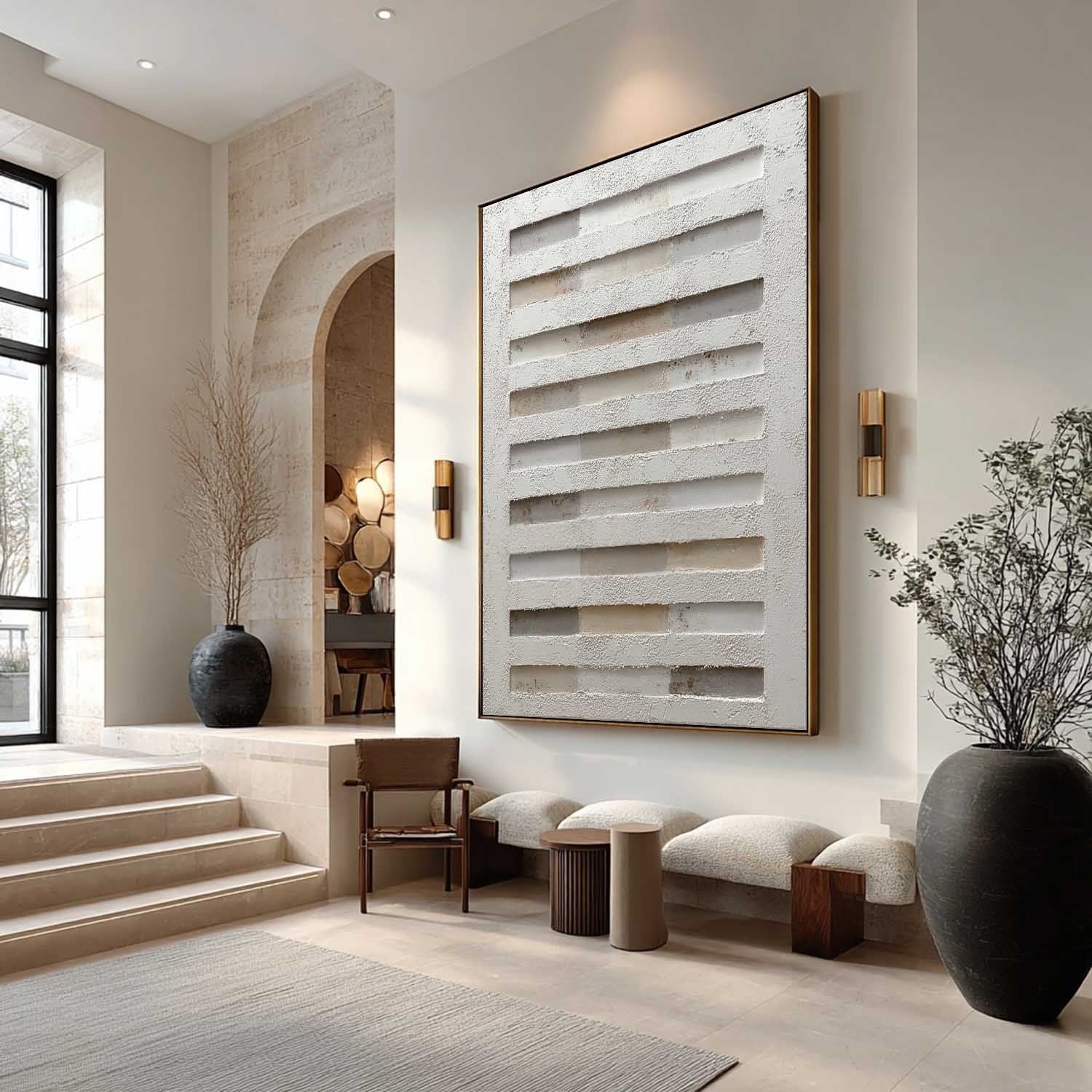 Wall Art Minimalist Textured Geometric