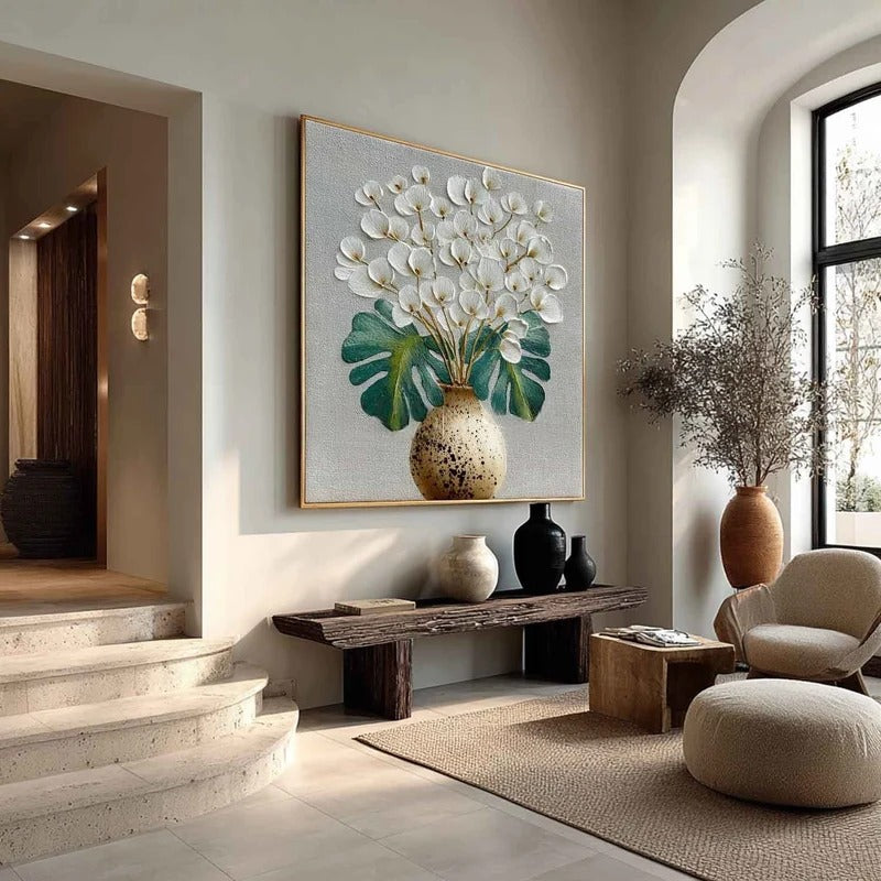 Monstera Leaves 3D Textured Painting