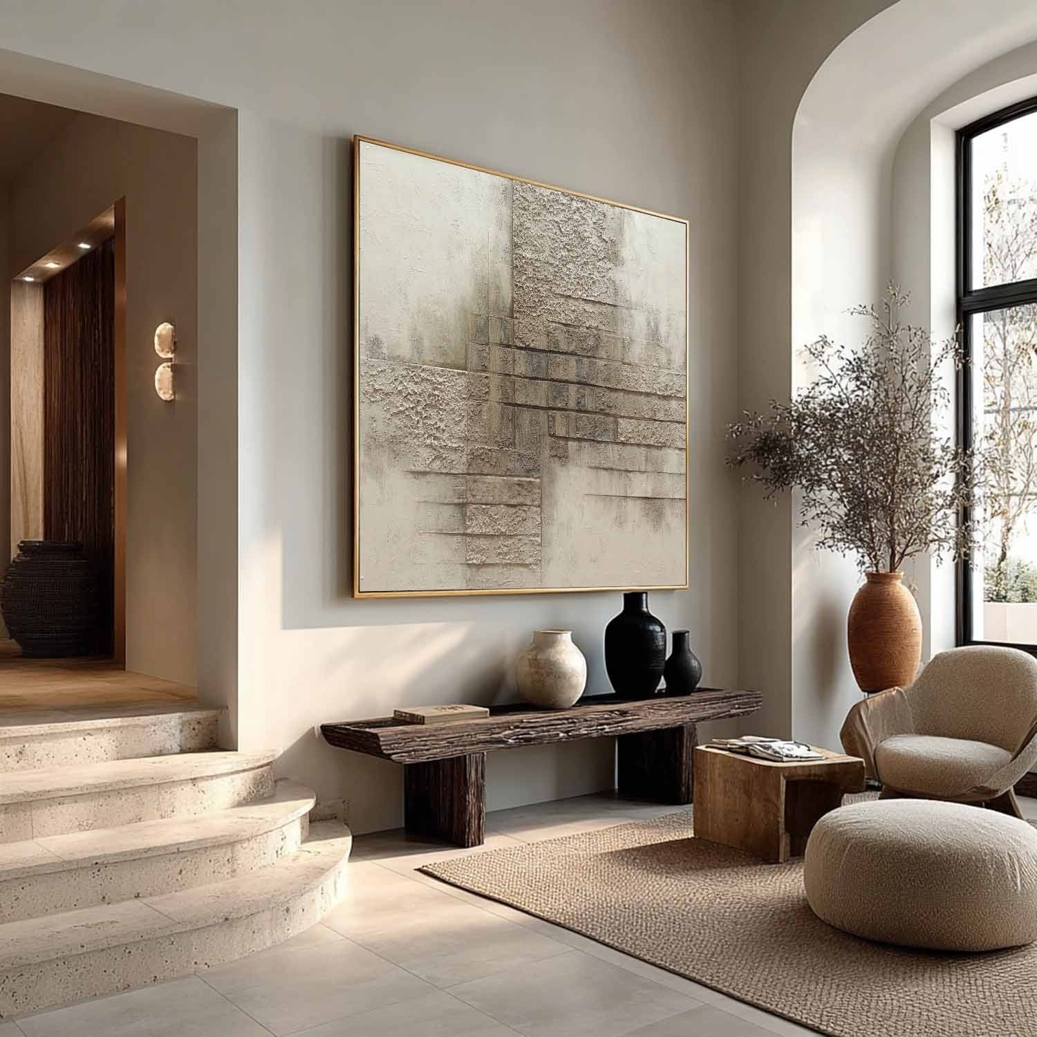 Wall Art Minimalist Brick Pattern Textured