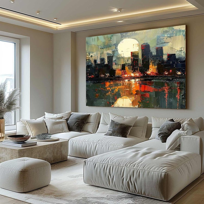 Wall Art Impressionist Urban Night Reflective