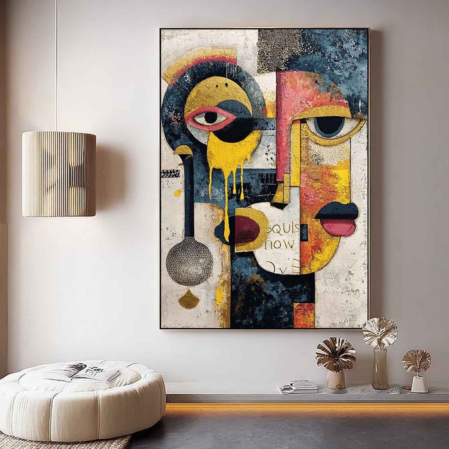 Cubist Dual Faces Abstract Painting
